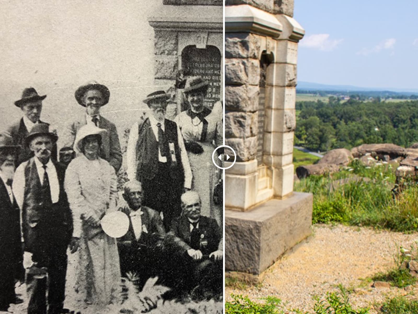 91st Pennsylvania Monument – 50th Anniversary of the Battle of Gettysburg Then & Now