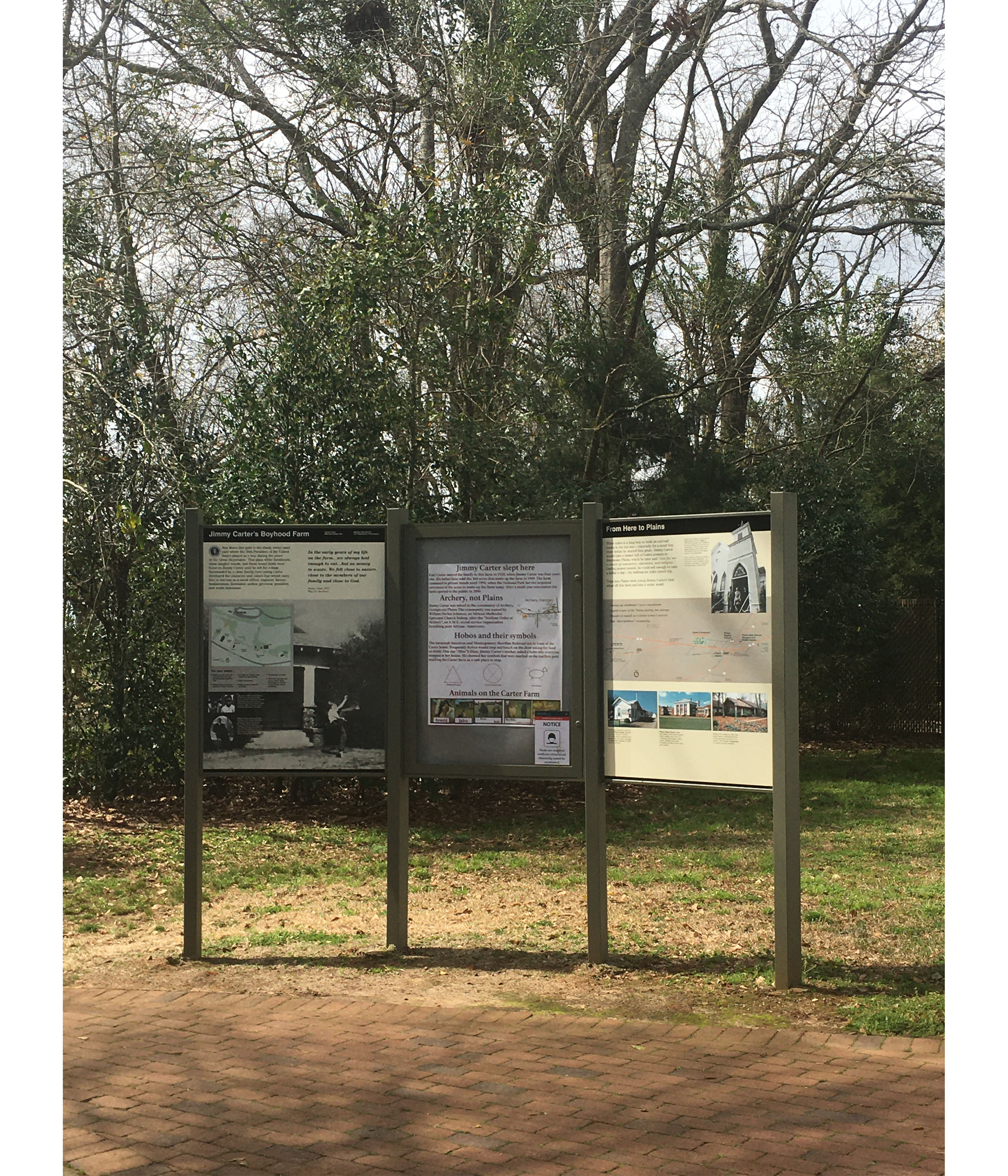 3 Panel Sign at Jimmy Carter Boyhood Farm
