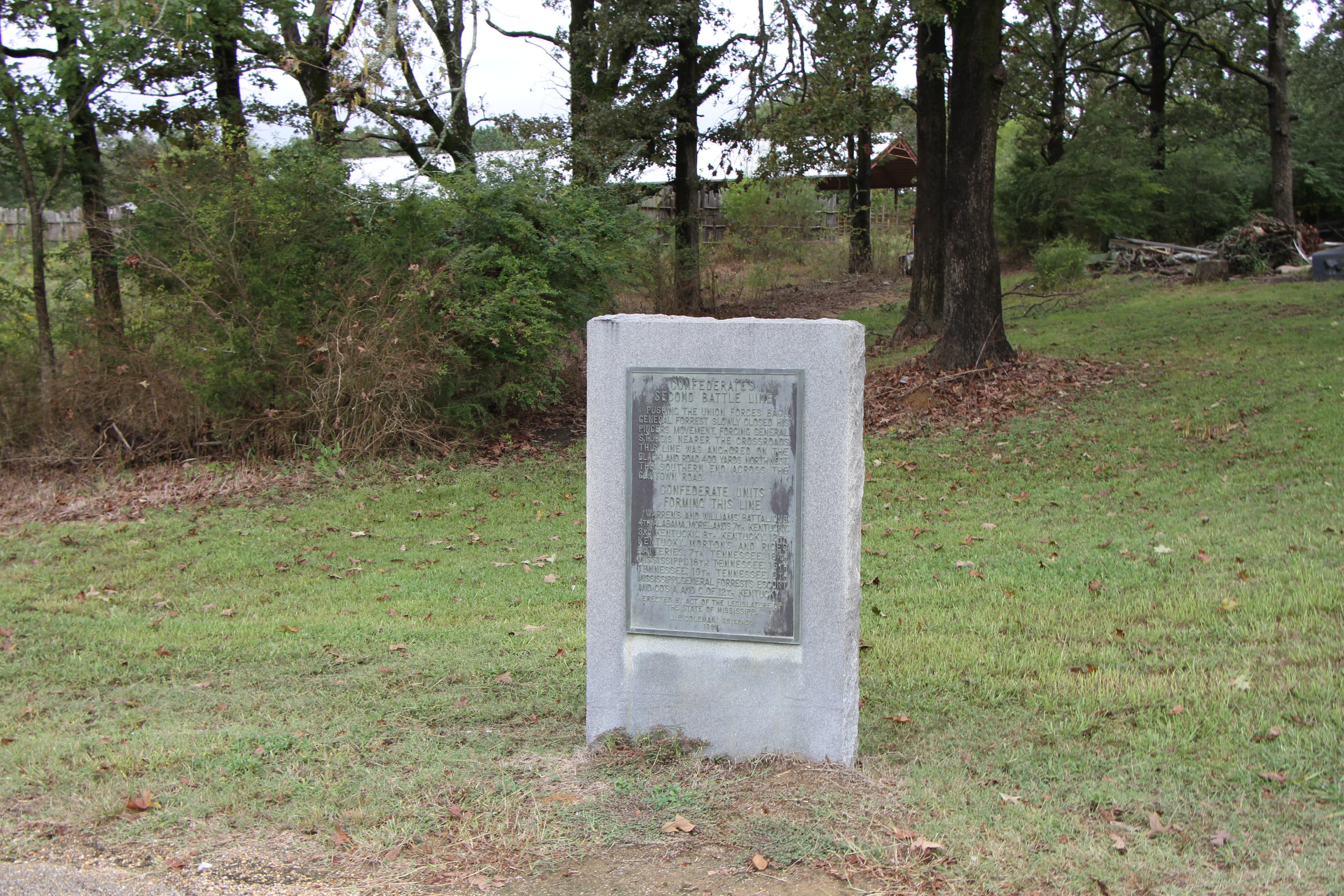 Tour Stop #4 - Confederates Second Battle Line at the Battle of Brices Cross Roads