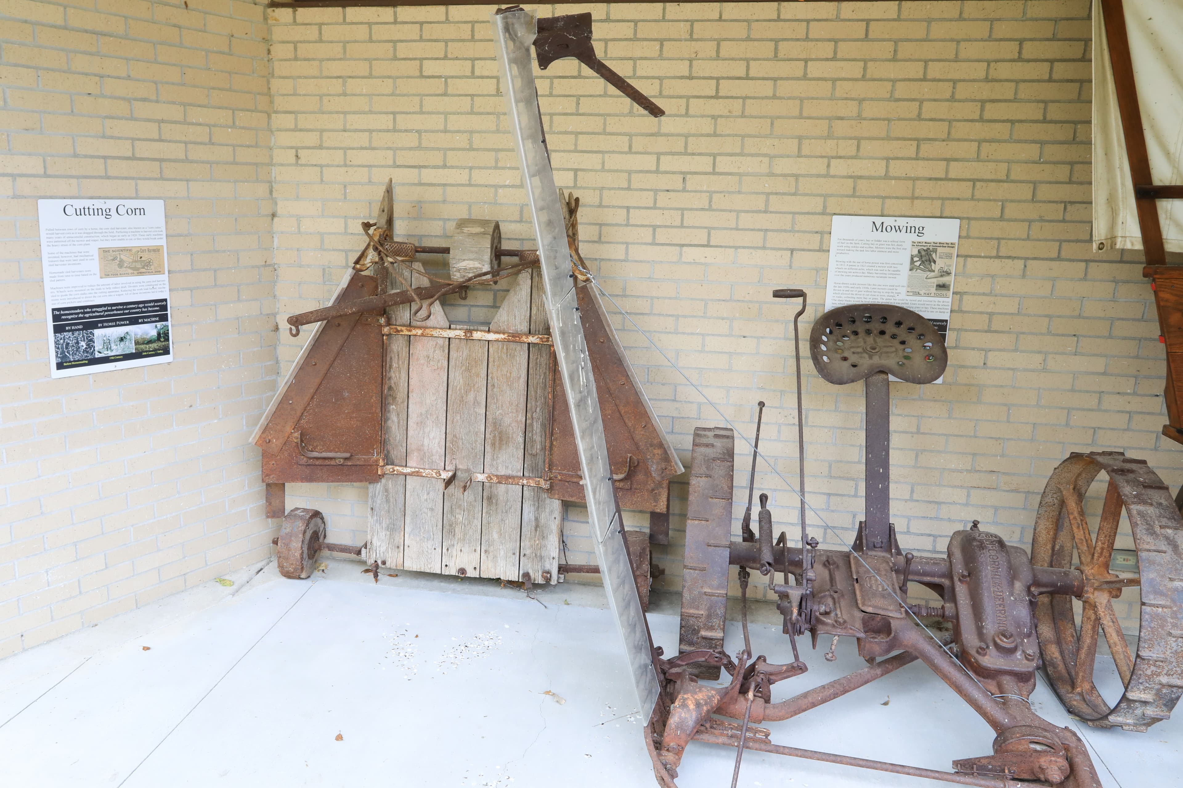 Cutting Corn and Mowing, wayside exhibits