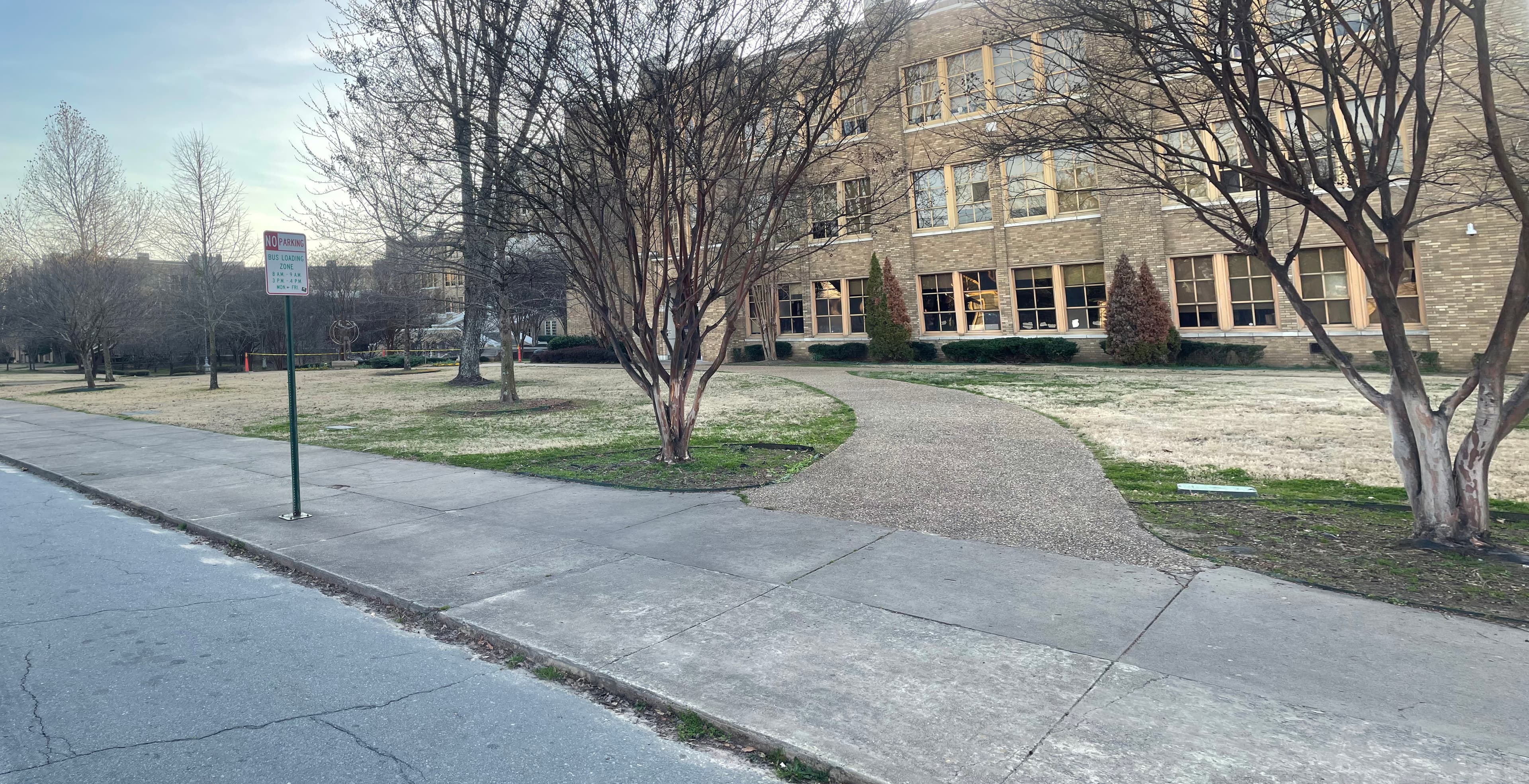 North Curvilinear Front Sidewalk at Central High School
