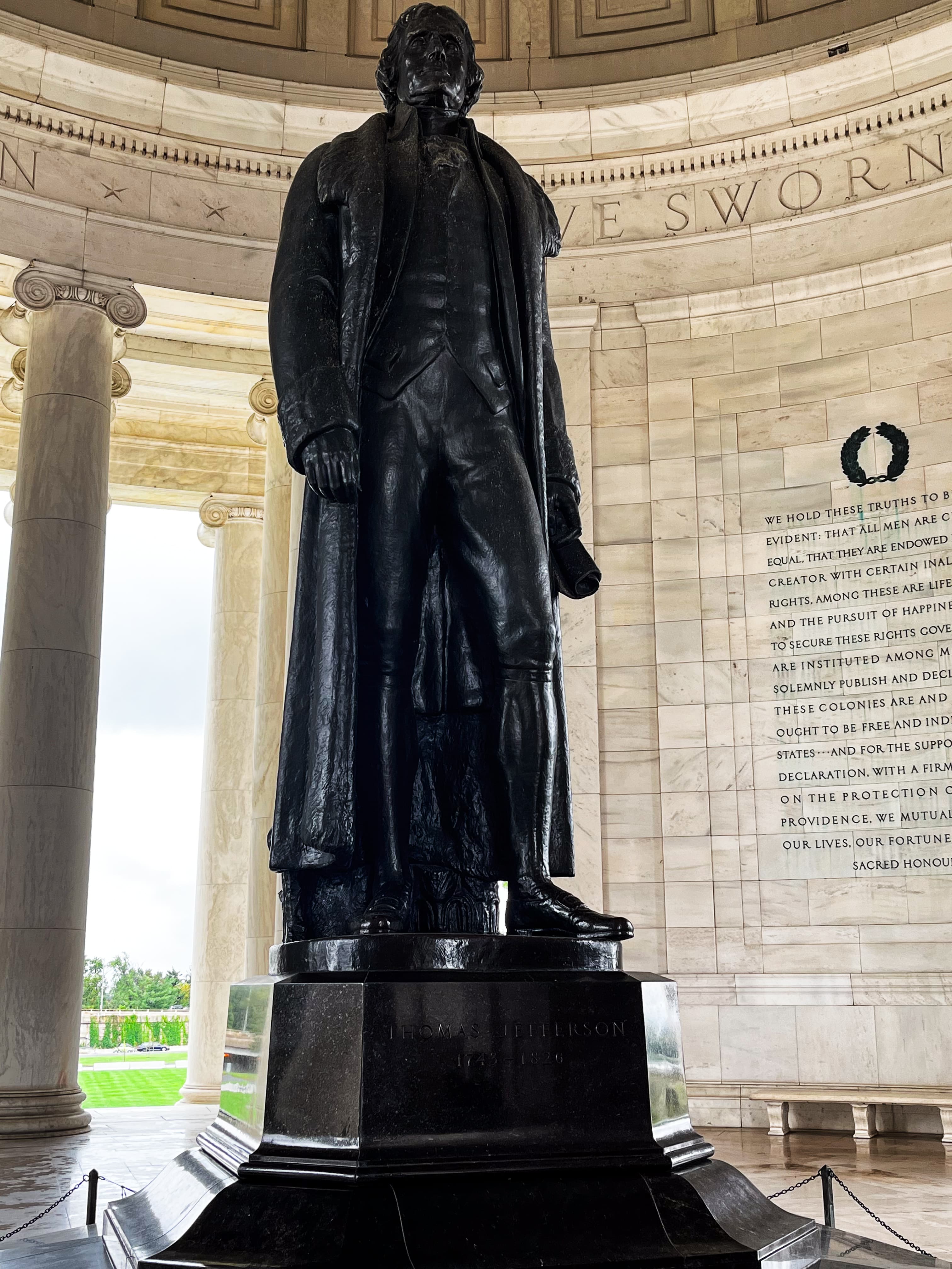 Statue of Thomas Jefferson and the Symbology on the statue