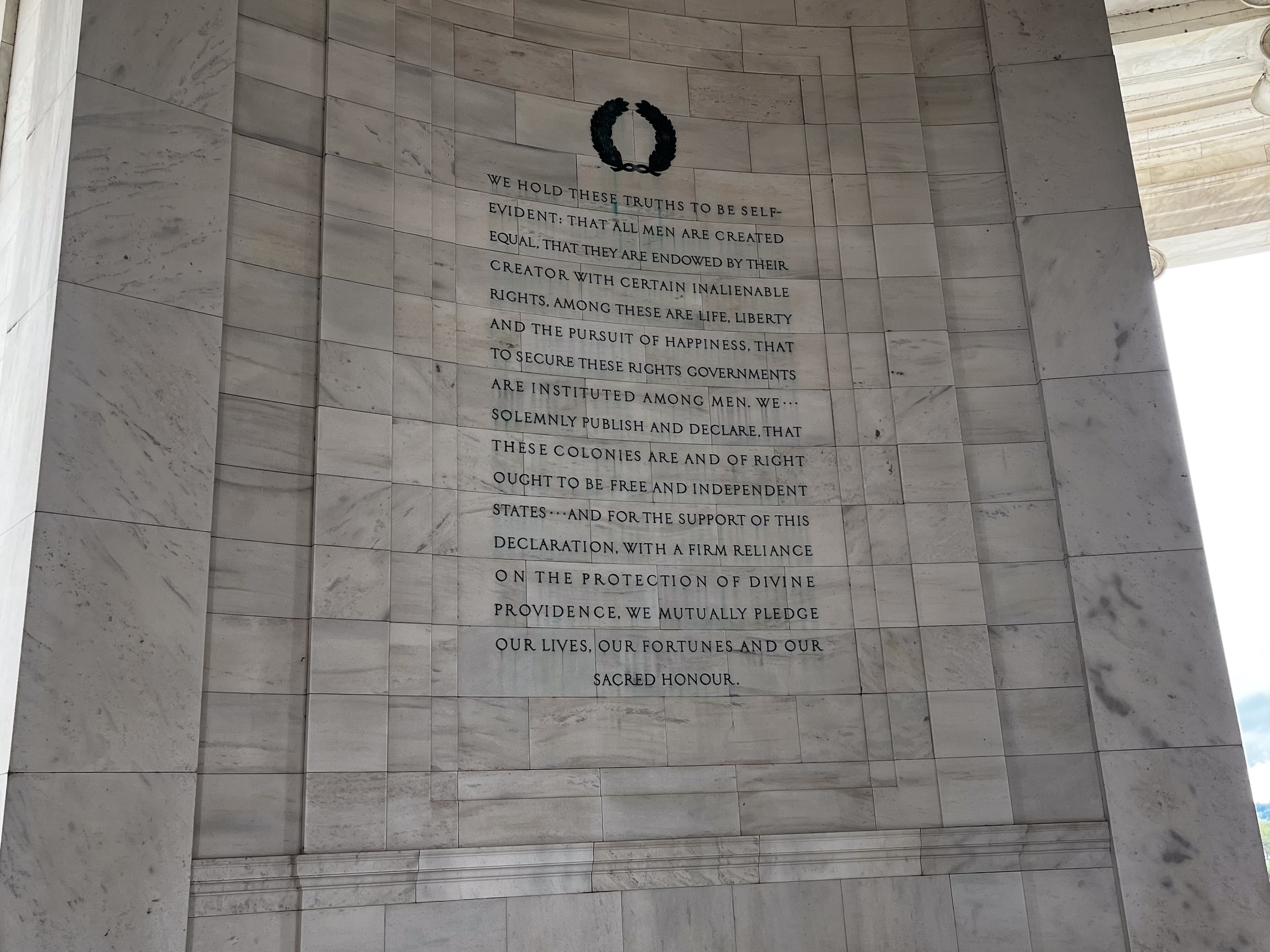 Southwest Portico – Declaration of Independence
