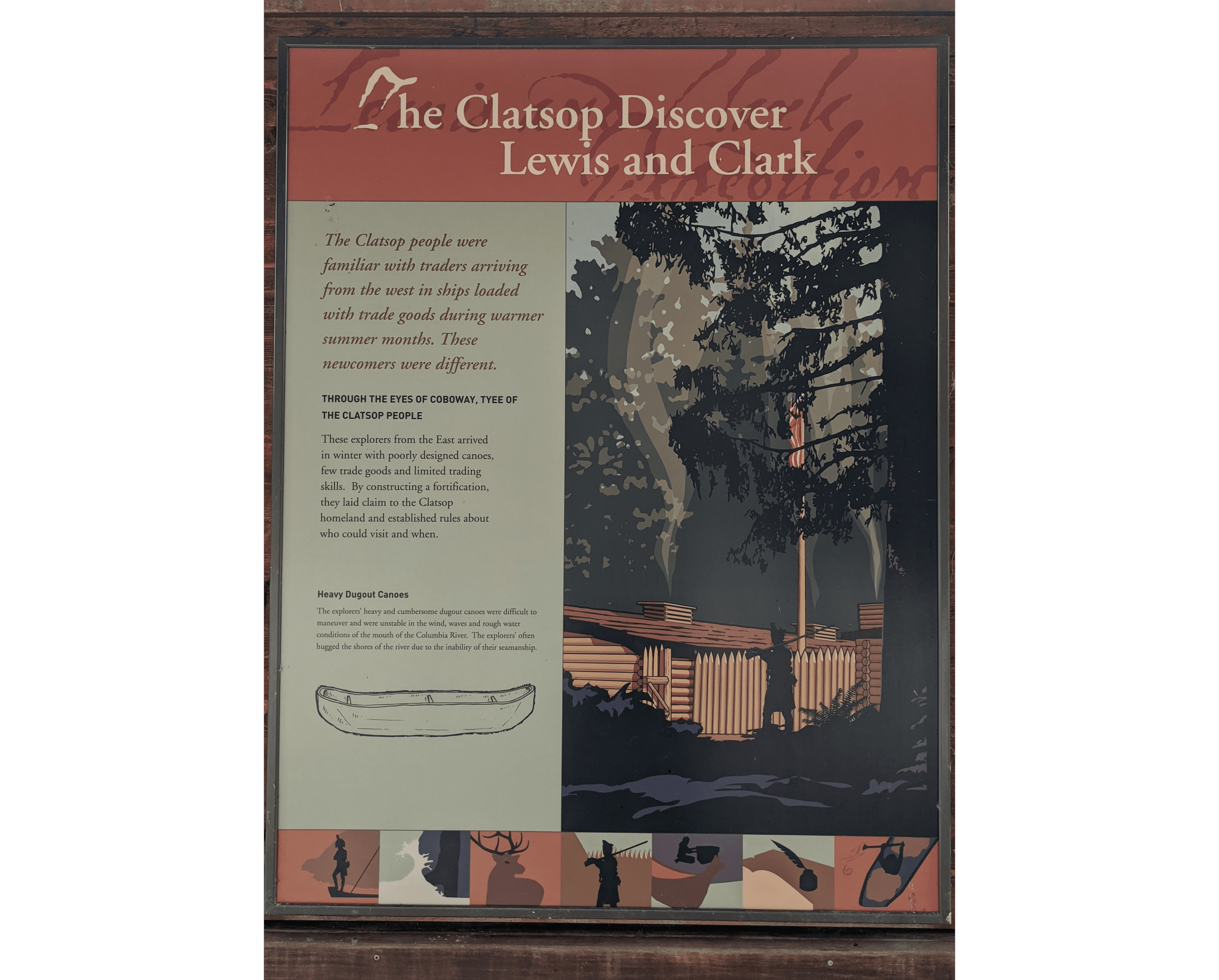 "The Clatsop Discover Lewis and Clark" sign