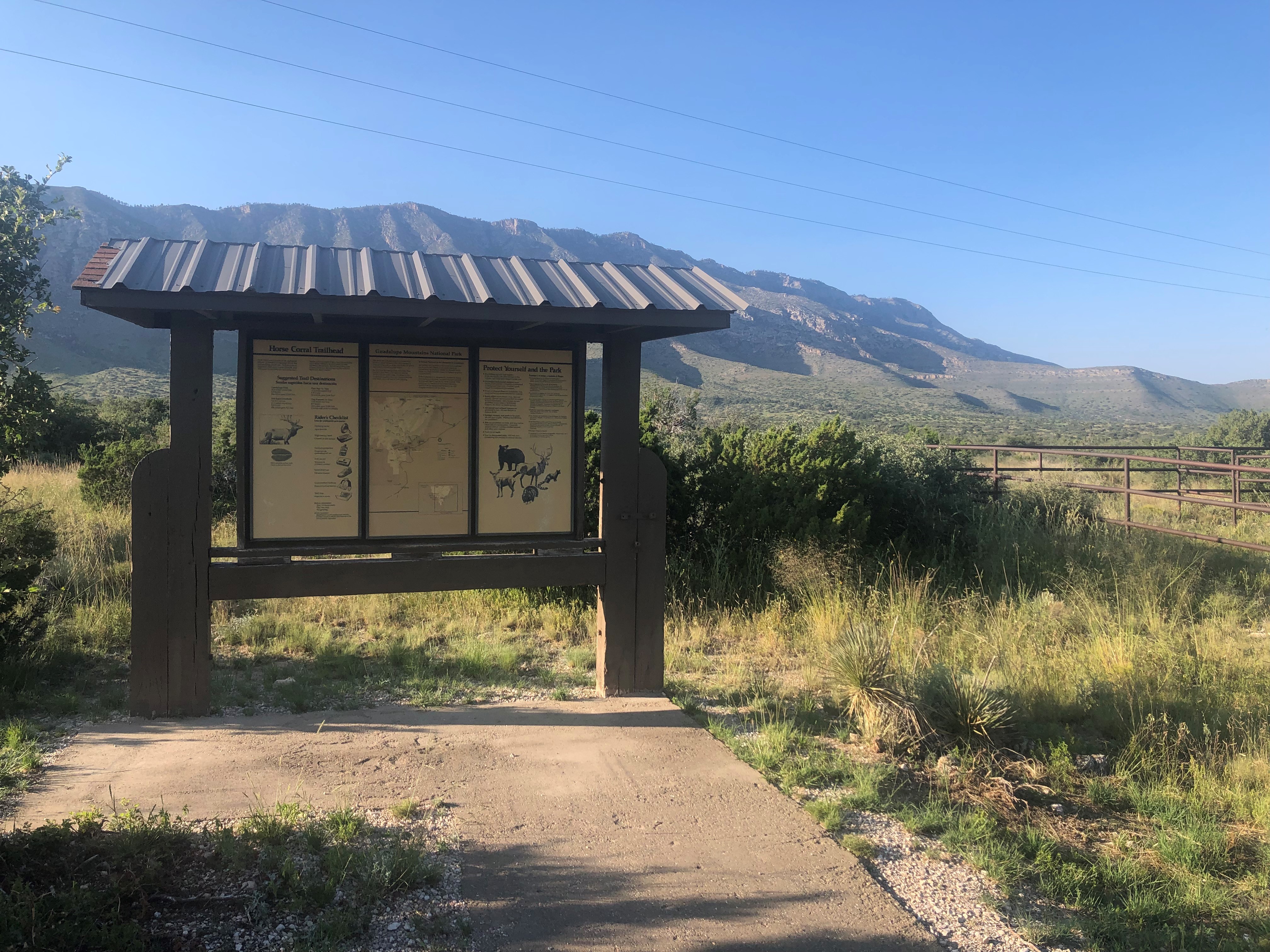 Frijole Horse Corral Trailhead