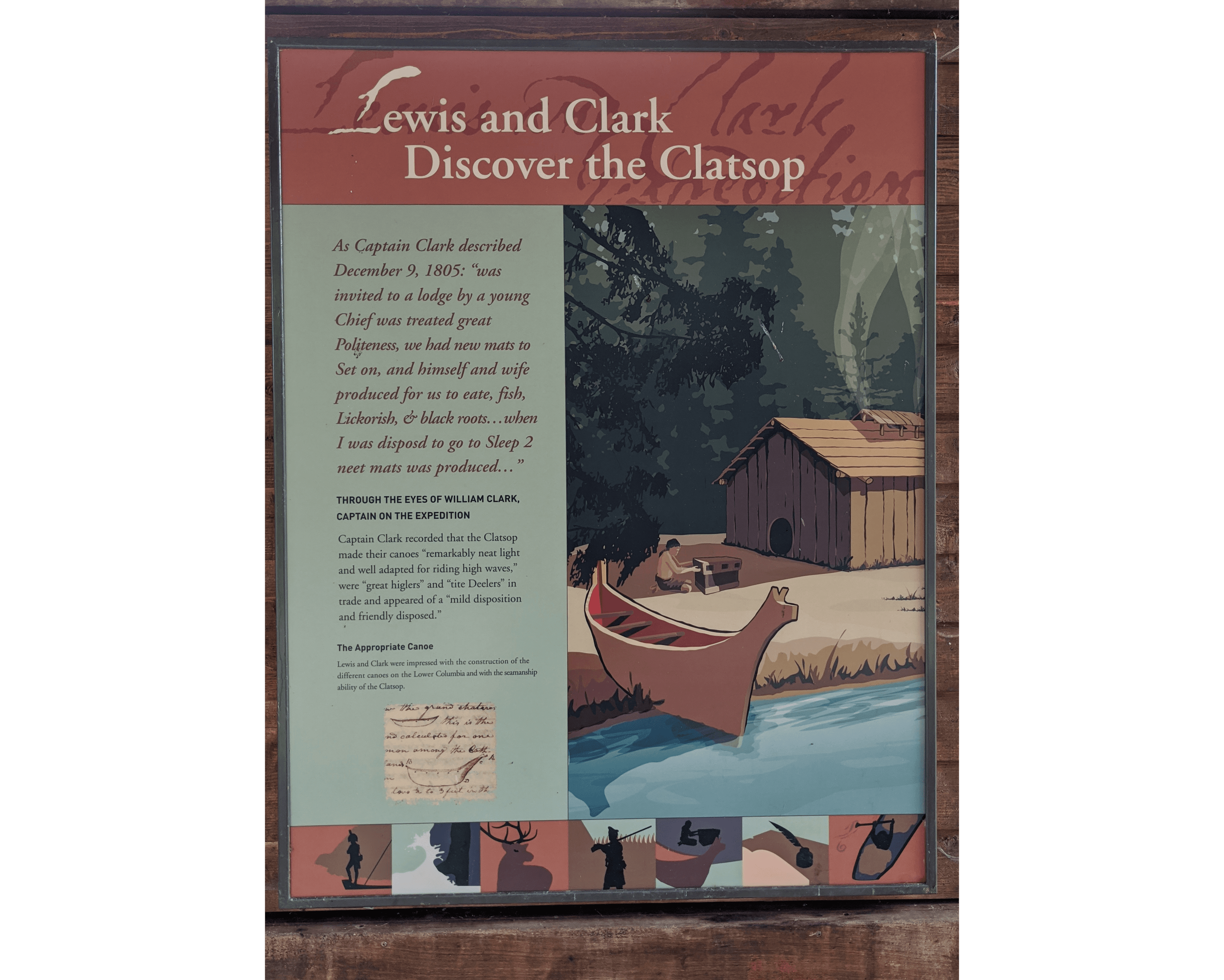 "Lewis and Clark Discover the Clatsop" sign