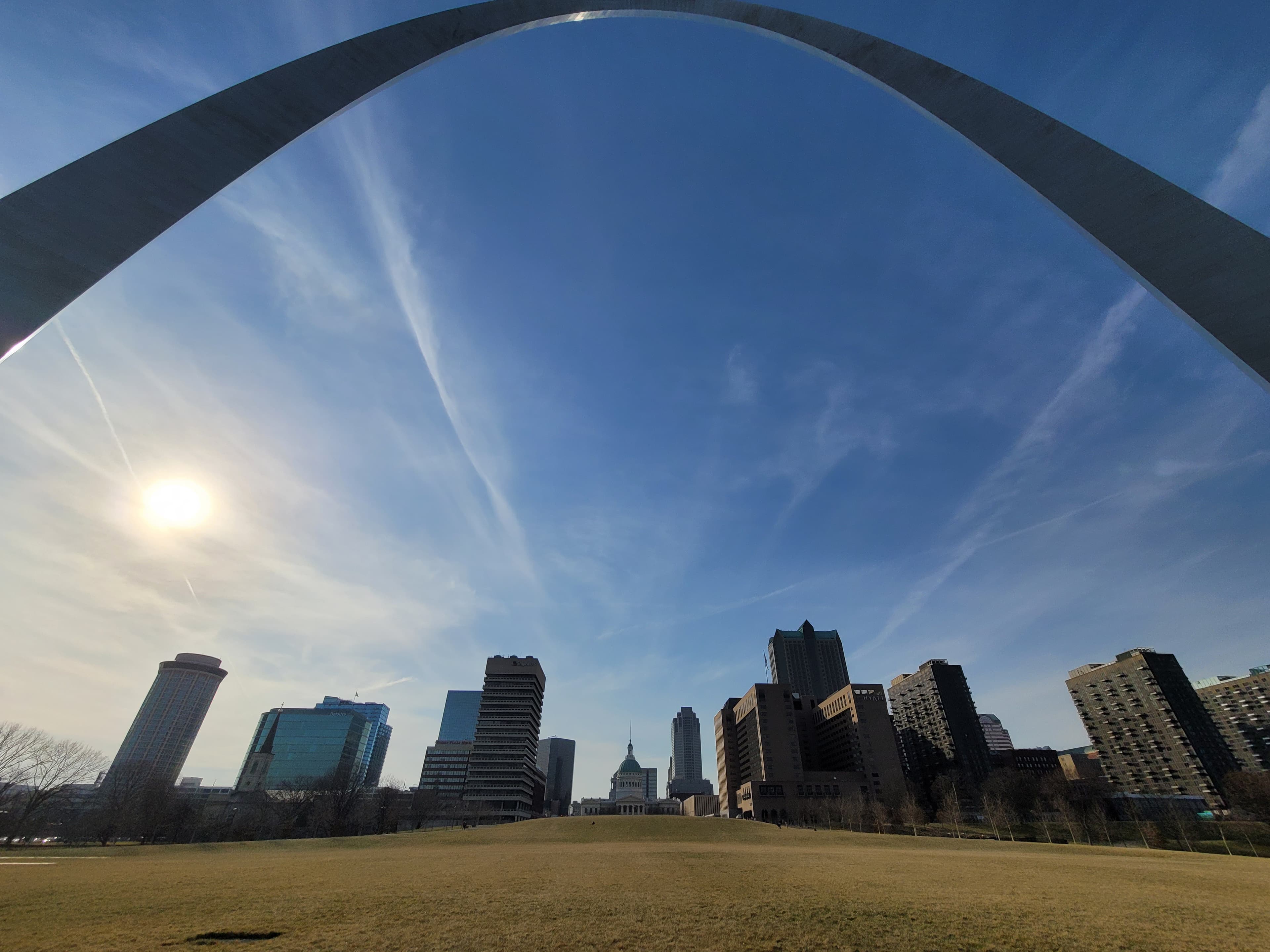 Directly below the Gateway Arch