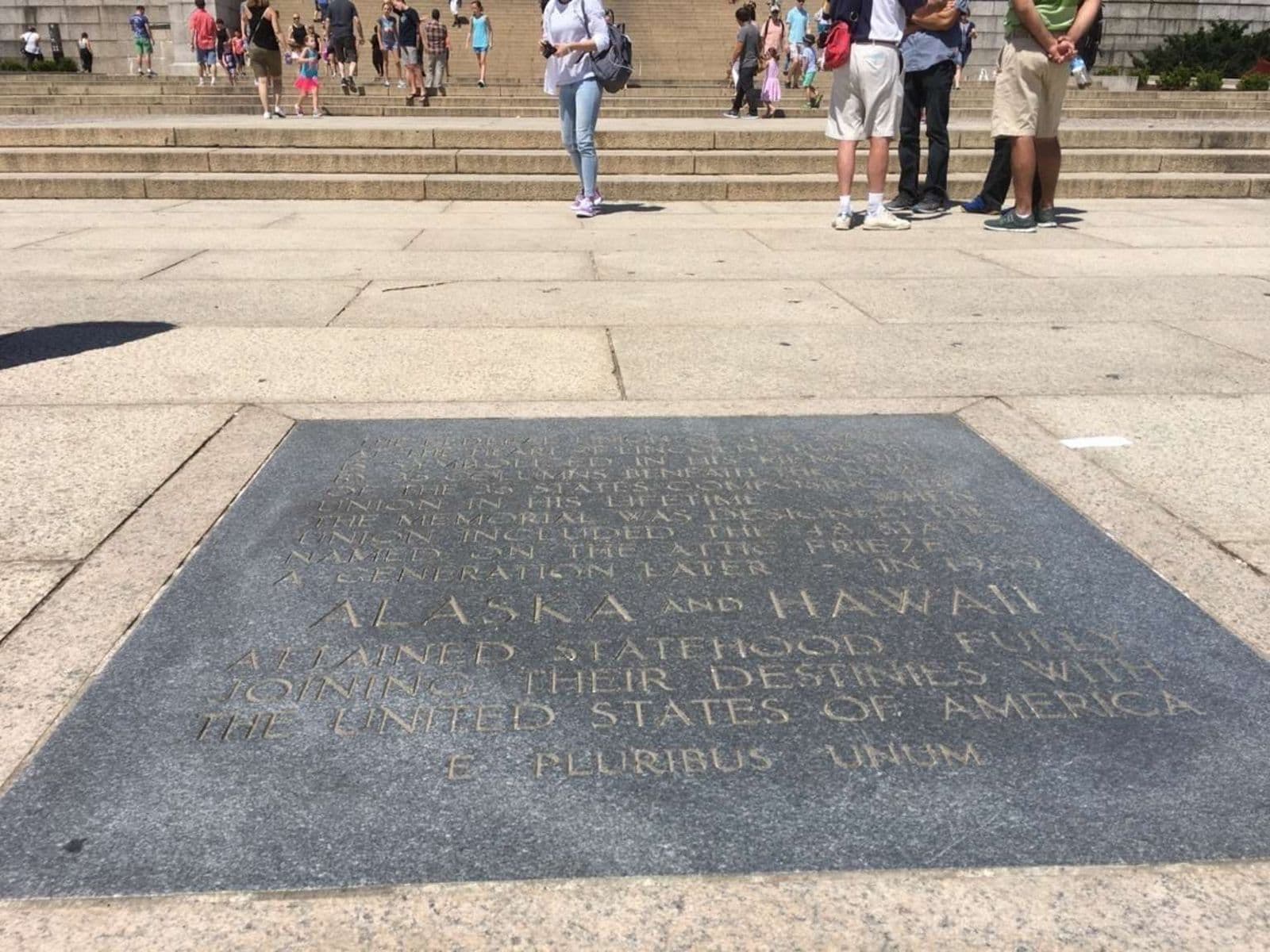 Lincoln Memorial: Alaska & Hawaii Plaque