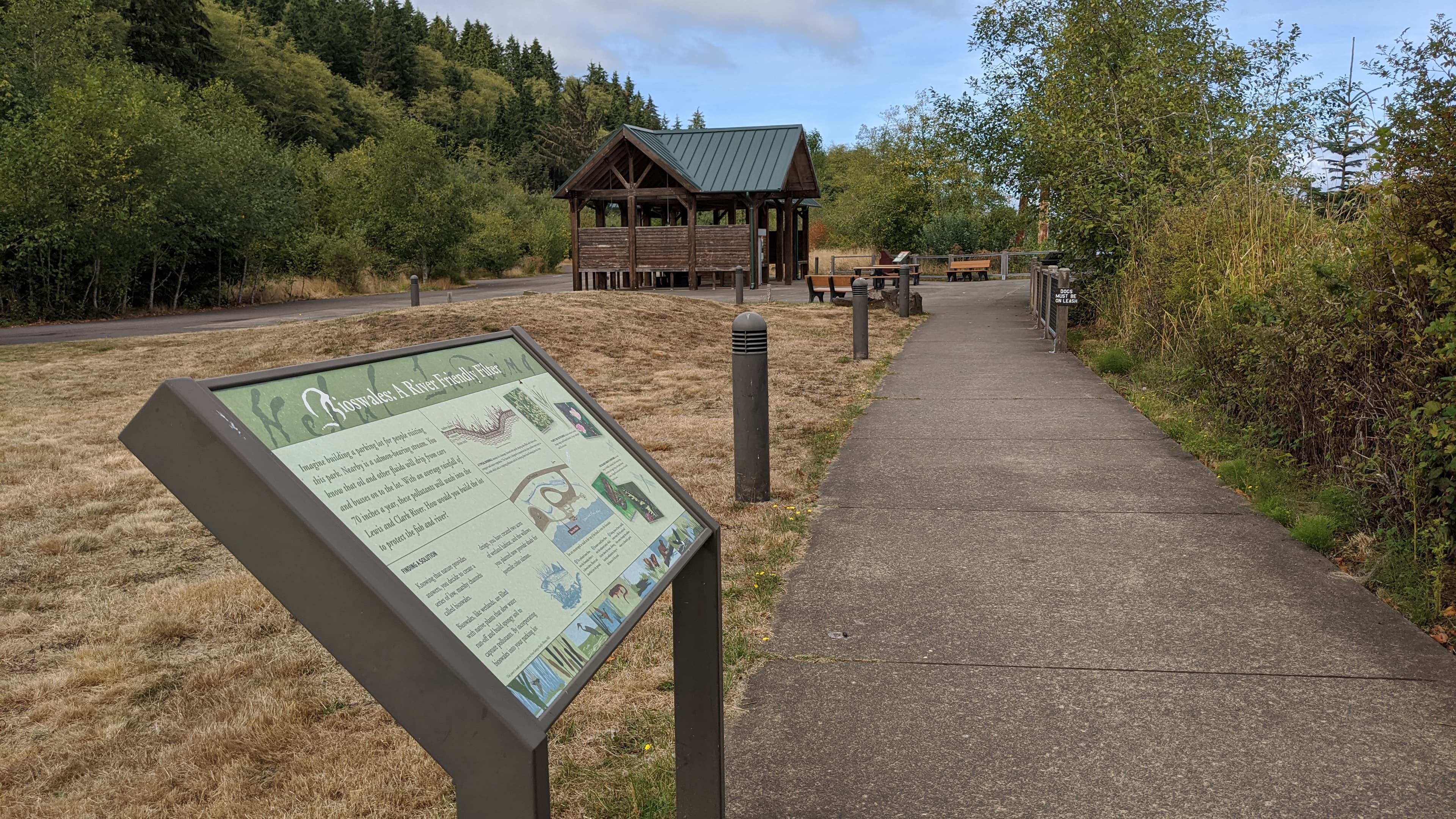 "Bioswales A River Friendly Filter" Sign
