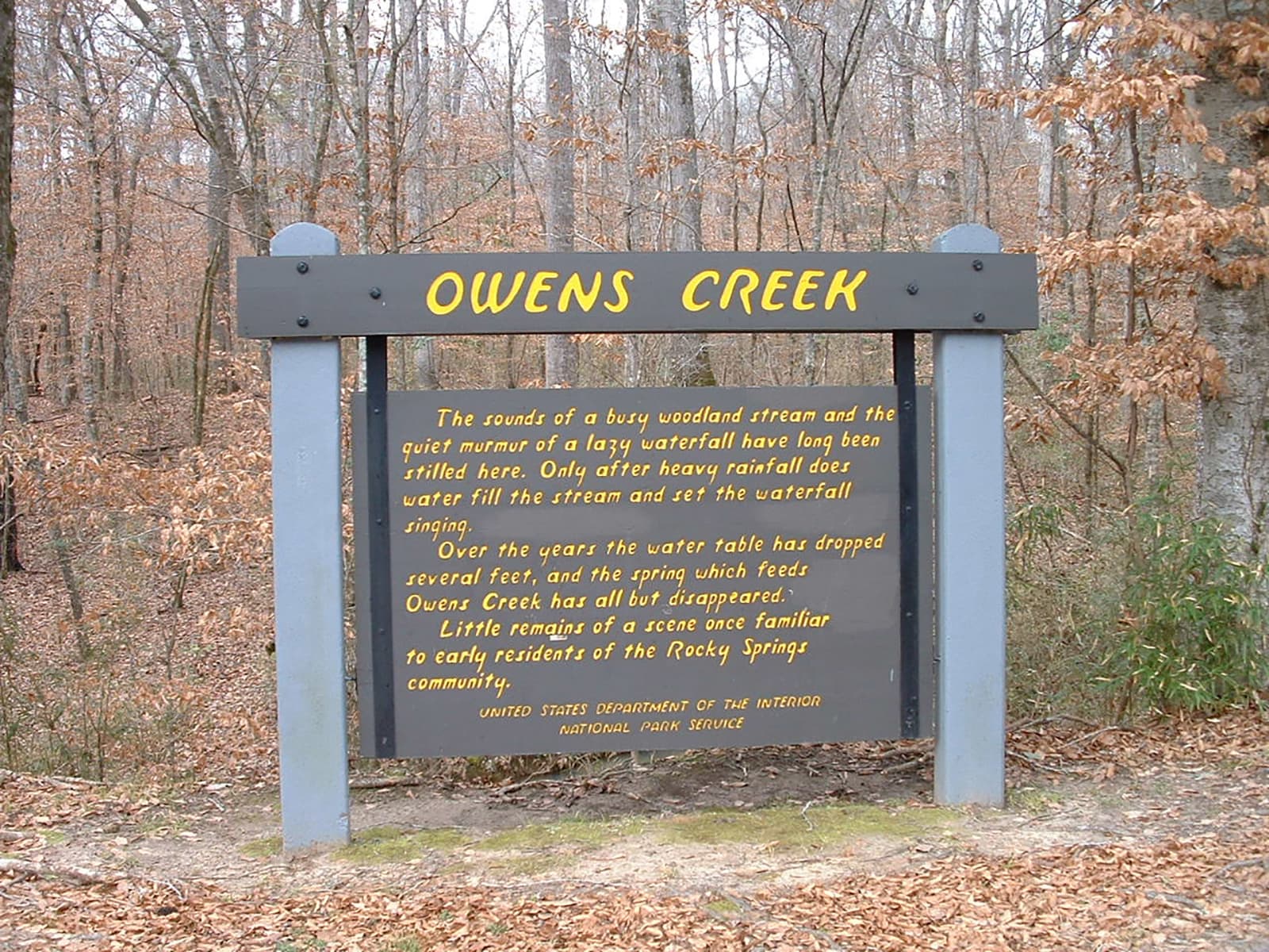 Owens Creek and Rocky Springs Section Southern Terminus, Milepost 52.4