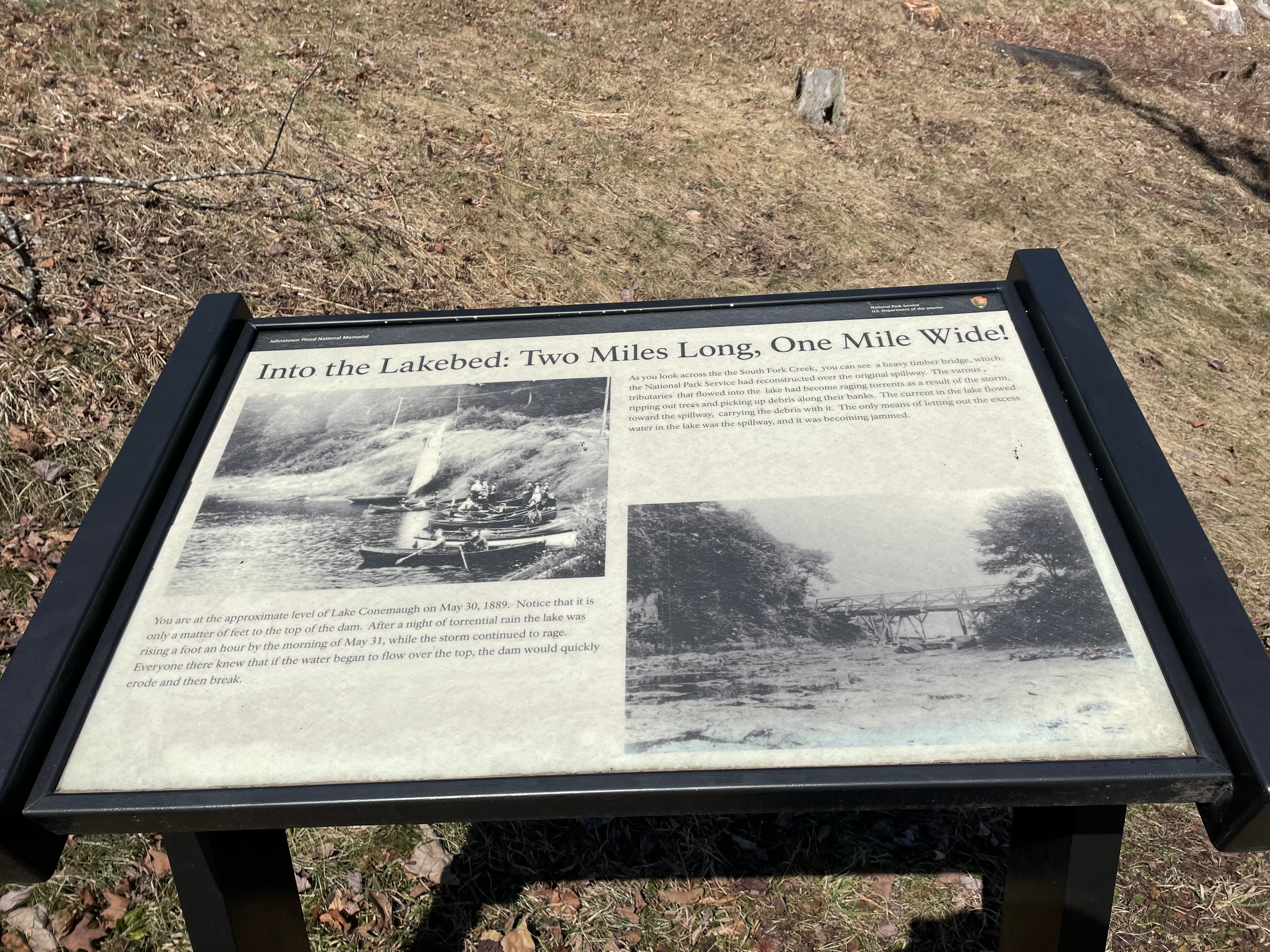 "Into the Lakebed: Two Miles Long, One Mile Wide!" Wayside